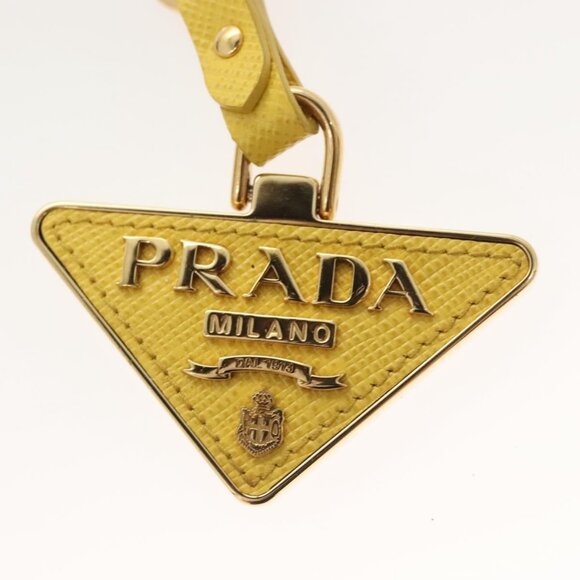 PRADA Key Holder Leather Yellow Auth - Picture 11 of 12